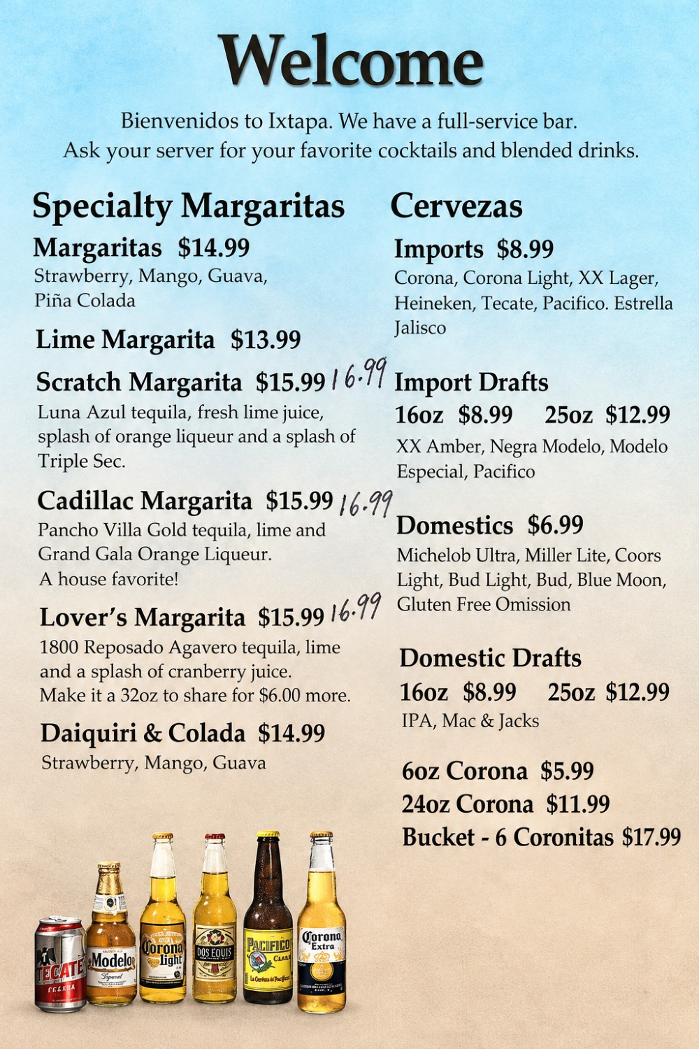 Menú de Ixtapa antes, página 1