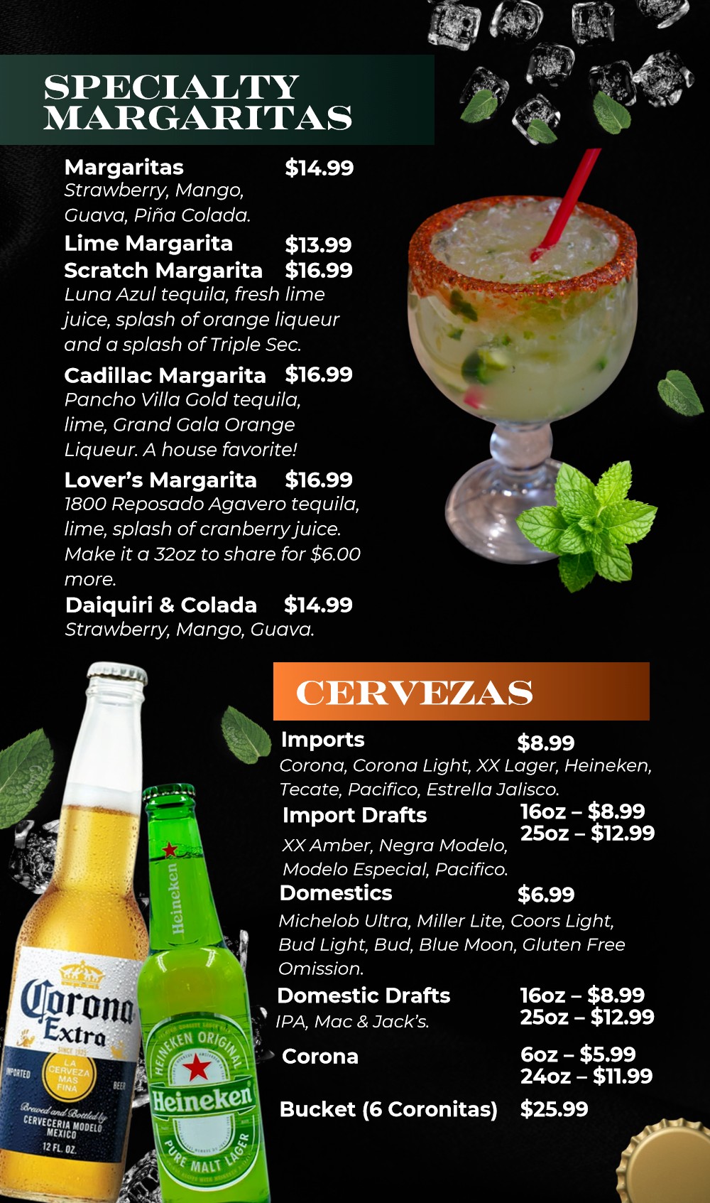 Menú de bebidas de Ixtapa rediseñado, página 2