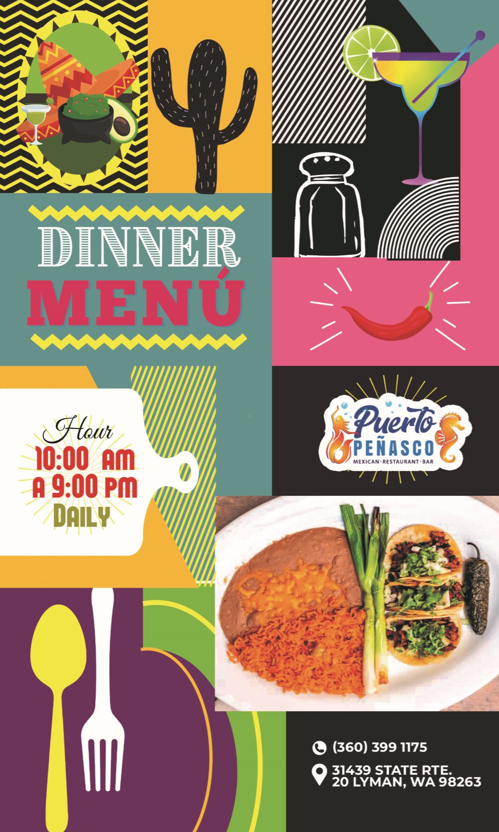 Dinner menu de Puerto Peñasco, portada