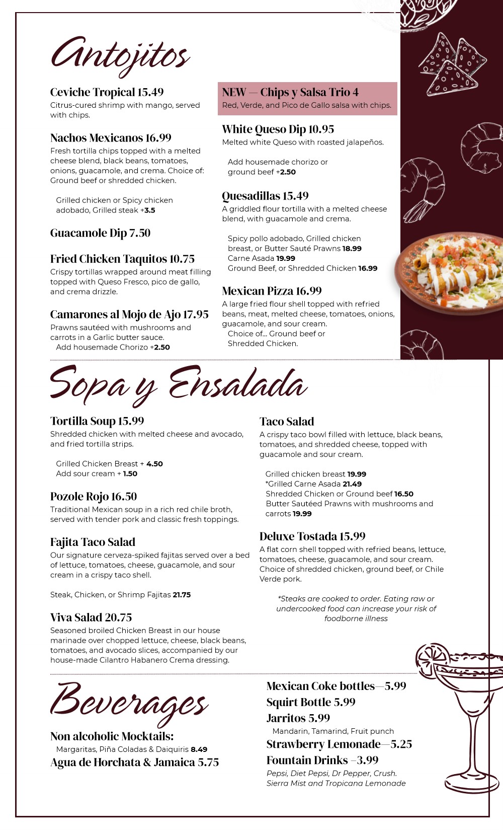 Menú de Viva Mexican Restaurant rediseñado, página 2